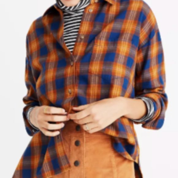 Madewell Flannel Westward Shirt in Ardan Plaid Button Front Long sleeve Shirt M - Picture 1 of 12